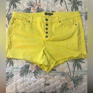 Lime Green Destructed Shorts